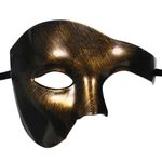 OIDEA Masquerade Mask for Men: Gold Phantom Of The Opera Mask Plastic Party Prom Ball Mardi Gras Venetian Half Face Mask