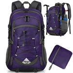 40L Packable Backpack Waterproof Hiking Backpacks Lightweight Outdoor Sport Travel Daypack for Climbing Camping Touring，Purple