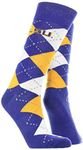 LSU Tigers Argyle Dress Socks (Purple/Gold, Large)