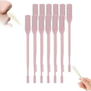 2-in-1 Nasal Hair Cutter, 360° Rotating Double Sided Nose Hair Removal Tool Mini Noses Hairs Removers Tools Nose Hair Clipper with Ear Picker for Women and Men (Pink, 12pcs)