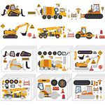 36 Sheets Construction Truck Stickers Kits, DIY Engineering Vehicles Car Stickers Make Your Own Construction Stickers Fire Trucks Digger Excavator Construction Theme Party Favors for Boys Girls