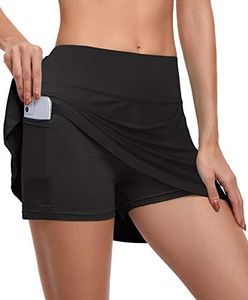 CHICHO Girls Pleated Skirt Casual Womens High Waist Tennis Skorts Dressy Sport Golf Skorts with Pockets Summer Quickly Dry Swim Skirts Skorts Sport Wearblack X Large
