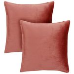 Amazon Brand - Umi Velvet Decorative Cushion Cover 12x12 Inch - Set of 2, Soft Solid Square Throw Pillow Covers for Sofa, Living Room or Home Decor - 30x30 cm in Blush Color