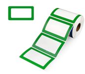 True-Ally 300 PCS Green Colored Name Tag Label Sticker, 3.x2"/ 75x50 mm Writable, Printable Tags for Office, School, Classroom, Meeting, Kindergarten, Parties (Green (300 Sticker))