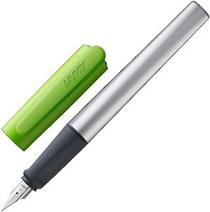 Lamy nexx lime - Stylo Plume avec grip antidérapant et plume acier poli en taille A - corps triangulaire en aluminium - avec cartouche T 10 bleue - Droitier