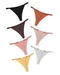 DEANGELMON G-String Thongs Women Panties Thong Seamless Underwear Stretch T-Back Tangas Low Rise Microfiber Pack (7P5,L)