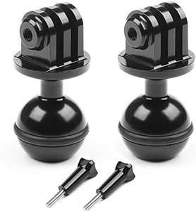 D&F 2pcs 1'' Diamètre Ball Mount CNC en Alliage D'aluminium Trépied Adaptateur avec 3/8 '' Trou De Vis Compatible pour GoPro AKASO YI et Autres Action Camera