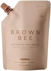 Brown Bee Hydro Self Tanning Mousse Refill 200 ml – Clear Fast-Drying Self Tanner Mousse with Organic DHA, Almond Scent, Eco Refill