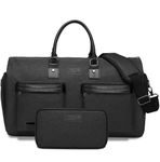 House of Quirk Convertible Garment Duffel Bag with Toiletry Bag – 2-in-1 Carry-On Hanging Suit Travel Bag for Men & Women (Black)