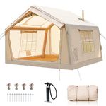 Ytaoeo Inflatable Tent Outdoor camping tent for 4-6 people with chimney opening Inflatable camping tent made of waterproof Oxford fabric Air glamping tents for 4 seasons campings (6 Person)