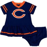 NFL Chicago Bears Team Jersey Dress and Diaper Cover, Blue/Orange Chicago Bears, 18 Months