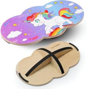 INFIDEZ 360 Degree Rotation Cute Unicorn Wooden Balance Board Kids With Crossed Base, Balance Wobble Board For Balance, Balance Board Toddler Supporter, Balance Boards for Stability and Core Training…