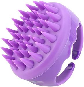 Silicone Scalp Scrubber Massaging Shampoo Brush Head Scrubber Hair Wash Brush Cleansing Dandruff Brush - Purple