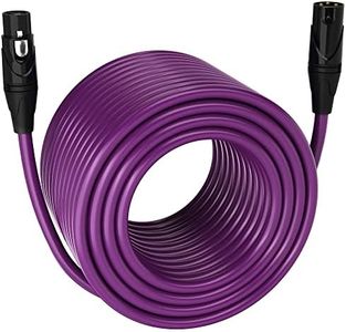 LyxPro 300 Feet XLR Microphone Cable Balanced Male to Female 3 Pin Mic Cord for Powered Speakers Audio Interface Professional Pro Audio Performance and Recording Devices - Purple