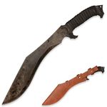 SV 0185 Handmade cast Manganese Steel 52HRC Machete with Sharp Edge, Full Tang, Outdoor, Hunting, Camping, Hiking, Survival, Leather Sheath, 19.7 inches