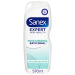 Sanex Expert Skin Health Moisturising Bath Soak 570ml | bath soak men and women | bath foam | advanced prebiotic formula | smooth and hydrated feeling skin | supports good skin bacteria