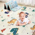 Liltoes Speedy Saurus Double Sided Water Proof Baby Play Mat,Reversible Play Mats For Kids,Baby Carpet,For Crawling Baby,Extra Large Size(200Cmx150Cm) Multicolor, Count 1