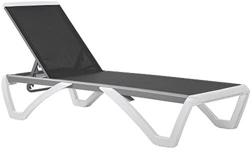 Outsunny Outdoor Chaise Lounge Chair, Patio Aluminum Tanning Chair with 5-Level Adjustable Back, Portable Wheels, Breathable Mesh Fabric, for Pool, Deck, Garden, Black