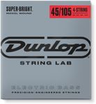 Jim Dunlop DBSBN45105 Super Bright Nickel Plated Steel Bass 4-String Set.45-.105 Gauge, Light