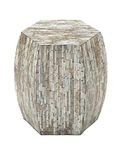 Deco 79 Mother of Pearl Handmade Hexagon Accent Table, 16" x 16" x 16", Multi Colored