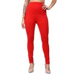 AL ADAM FASHION Solid Premium Cotton&Rayon Leggings for Women Regular Fit Full Length Churidar Leggings | Mid-Waist | Full Length| Fashionwear (Pack of 1) Red