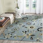 SAFAVIEH Four Seasons Collection Area Rug - 5' x 8', Blue & Multi, Hand-Hooked Floral, Non-Shedding & Easy Care, Ideal for High Traffic Areas in Living Room, Bedroom (FRS482B)