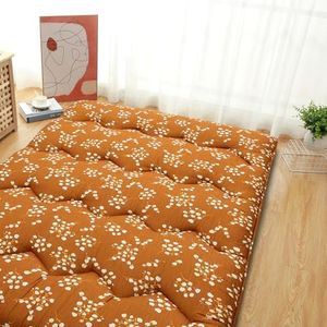 GarveeHome Floral Pattern Japanese Futon Mattress for Adults, Full Size Futon Mattress for Guest Room Kids Room, Sleeping Mattress for Floor Roll Up Camping Mattress