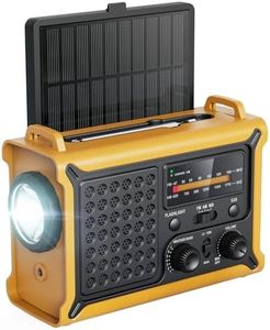 Raynic NOAA Weather Radio 12000mAh, Emergency Weather Radio with 2X Faster Solar & Hand Crank Charging, 5W Flashlight, Reading Lamp, Cell Phone Charger, SOS for Hurricane, Storm, Camping