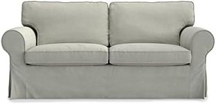 TLYESD Ektorp Loveseat Sofa Cover Replacement for IKEA Ektorp 2 Seater Sofa Slipcover, Ektorp Loveseat Couch Cover Only(Sand Grey
