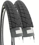 2 COVERS 26 X 1.75 (47-559) BLACK SLICK ROAD TYRES FOR CITY BIKE ADULT BIKE