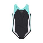 Speedo Girl's Infinity Splice Thick Strap One Piece Swimsuit - Sea Level, Size 12