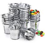 Frcctre 30 Pack Mini Metal Buckets, 2 Inch Galvanized Metal Buckets with Handles, Decorative Small Galvanized Tin Pail