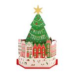 Hallmark Christmas Card, Christmas Tree, Town Square Design, Pop Up Christmas card, 3D Christmas Card, Paper Wonder, Green