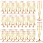 150 Pcs Rose Gold Champagne Flutes 4.5 oz Glitter Plastic Champagne Glasses Disposable Champagne Cups for Party Wedding Bridal Shower Bachelorette Party Mimosa Bar Supplies