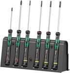 Wera 5118152001 2035/6 B Screwdriver Set and Rack For Electronic Applications 6 Pieces, Silver