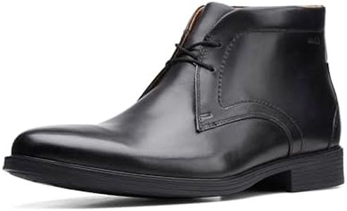 Clarks Men's Whiddon Mid Chukka Boot, Black Leather, 10.5