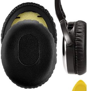 Geekria QuickFit Replacement Ear Pads for Bose QC3 ON-Ear, QuietComfort 3 Headphones Ear Cushions, Headset Earpads, Ear Cups Cover Repair Parts (Black)