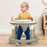 BAYBEE Melody Baby Walker For Kids, Round Kids Walker With 5 Adjustable Height & 360° Degree Swivel Seat, Kids Activity Walker For Baby With Musical Toy Bar, For 6-18 Months Boys Girls (Green)