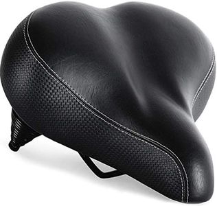 Bikeroo Most Comfortable Bike Seat for Seniors - Extra Wide and Padded Bicycle Saddle for Men and Women Comfort - Universal Bike Seat