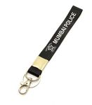 Auspice Mumbai Police Small Lanyard Fabric Keychain and Keyring (Black)