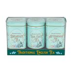 New English Teas Vintage Victorian Tea Tins with loose-leaf tea