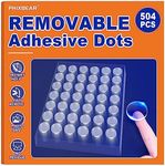 PHIXBEAR 504 Pcs Clear Removable Adhesive Dots, Glue Point Dots for Crafts Balloons Poster, Double Sided Sticky Round Dots (0.39 Inch)