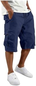 Cargo Shorts for Men - Capri Long Cargo Shorts for Men Relaxed Fit Below Knee 3/4 Length Elastic Waist Summer Outdoor Short Pants with 6 Pockets - Camping,Hiking,Climbing,Fishing,Casual Wear,Workwear