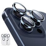 Esr For Iphone 15 Pro Max/15 Pro/14 Pro Max/14 Pro Camera Lens Protectors, Individual Lens Protectors, Scratch-Resistant Ultra-Thin Tempered Glass With Aluminum Edging, Armorite Series, Set Of 2, Blue