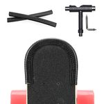 YOUSHARES 2 Pack Skateboard Deck Nose Guards and Tail Guards, Electric Longboard Edge Protector with Skateboard Tools, T-type Skate Tool