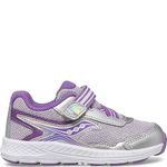 Saucony Kids Girls Ride 10 Jr Running Shoe, Silver/Purple, 4 M US