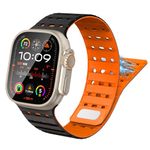 TiMOVO Magnetic Band Compatible with Apple Watch 49/45/46/44/42mm Men Women, Sport Magnetic Silicone Watch Band for iWatch Ultra 2 Ultra SE Series 10 9 8 7 6 5 4 3 2 1,Black Orange