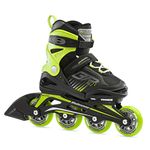 Bladerunner by Rollerblade Phoenix Boys Adjustable Fitness Inline Skate, Black and Green, Junior, Value Performance Inline Skates, 5-8