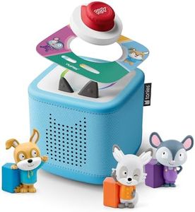 Toniebox 2 Audio Player Bundle for Kids 3+ with Lalalinos Akio, Cosmo, Scout Figurines and Tonieplay Game & Controller - Sky Blue