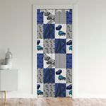 Racing Car Doorway Curtain, Cool Speed Race Car Door Curtain For Kids Boys Girls Teens Bedroom, Blue Automobile Extreme Sport Game Curtain Grid Buffalo Doorway Curtain Tapestry 1 Panel, 52"W X 80"L